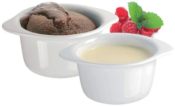 GEFU Dessertschale Gefu Porzellanschälchen 2er Set weiß, Porzellan, (2er Set), 10,5cm Dessertschale mini Schlae 230ml Backform Soufle