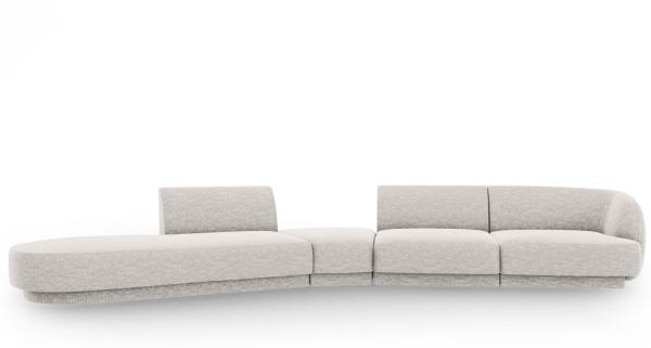 Micadoni Modulares Sofa Miley 5-Sitzer Links Chenille Haga Hellgrau