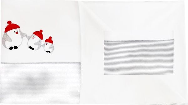 Minou Bio Bettwäsche 80 x 80 cm Pinguin Grau gestreift