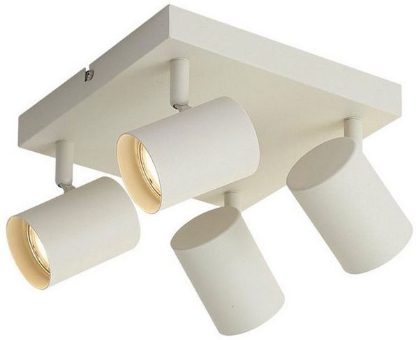 Qazqa LED Aufbaustrahler Jeana, ohne Leuchtmittel, GU10, Beige, Modern, Metall, 4-flammig