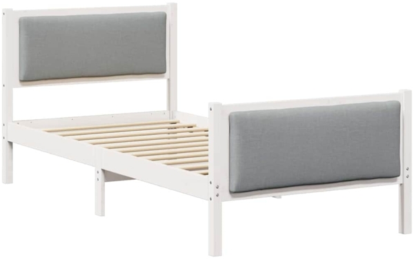 vidaXL Bettrahmen mit Kopfteil Hellgrau 100 x 200 cm Stoff 878353