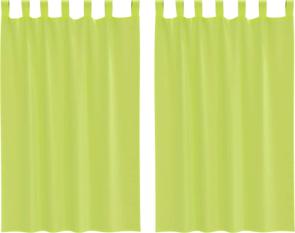 vidaXL Voile Vorhänge mit Lasche 2 Stk. Apfelgrün 4102252