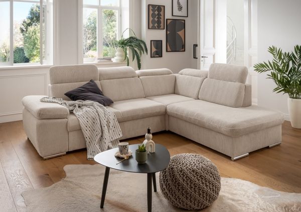 Benformato Sofa Vasto: Elegantes Design mit Schlaffunktion, Bettkasten und verstellbaren Kopflehnen in 4 Farboptionen - Jetzt bei Myhomelando entdecken