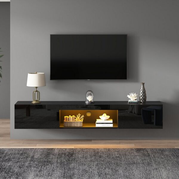 STILVORA Lowboard mit LED,Wandmontierter TV-Schrank Fernsehschrank mit Hochglanz (TV-Schrank hochglanz, TV-Board, 1 St, Breite:160cm), mit LED-Beleuchtung, Bluetooth-APP-Steuerung