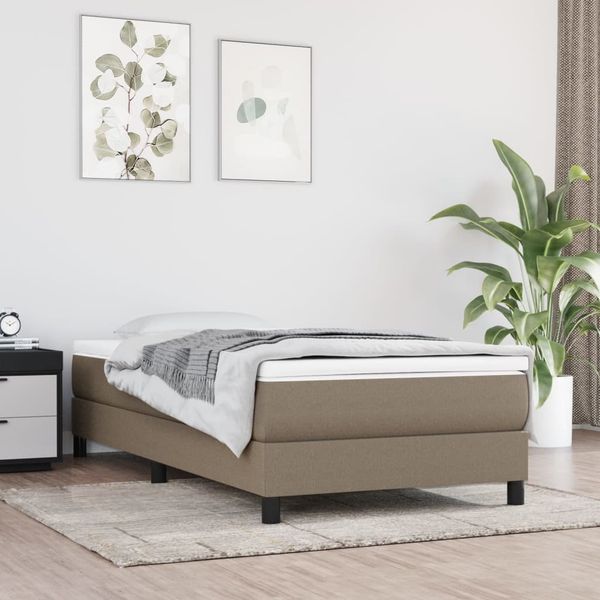 vidaXL Polsterbett, Stoff, 25,0 cm, Taupe, 80x200 cm, mit Lattenrost, Schwarz