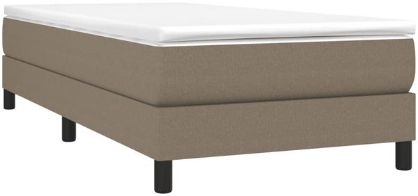 vidaXL Polsterbett, Stoff, 25,0 cm, Taupe, 80x200 cm, mit Lattenrost, Schwarz Bild 3