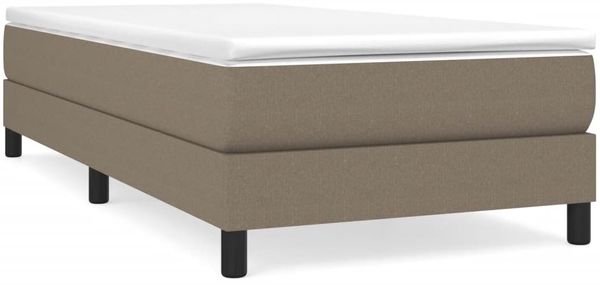 vidaXL Polsterbett, Stoff, 25,0 cm, Taupe, 80x200 cm, mit Lattenrost, Schwarz Bild 2