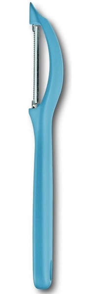 Victorinox | Limited Edition Universalschäler | Pendelklinge mit Zackenschliff | zweischneidig | Karibikblau | ideal für Obst und Gemüse | ergonomisches Design