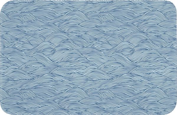 OnlyWow Badematte Wellen - Rhythmisch - Blau, Höhe 10 mm, Polyester, Rechteckig, Badezimmerteppich, Badteppich, Rutschfest, Badvorleger, Waschbar