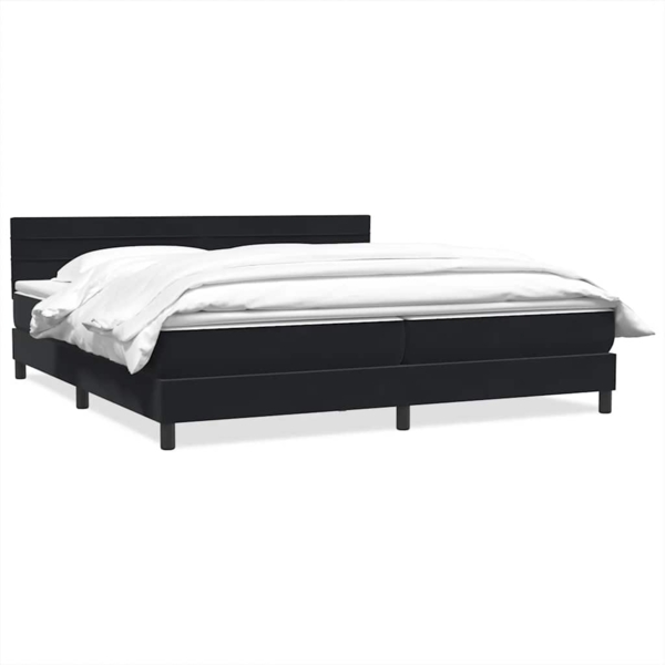vidaXL Boxspringbett mit Matratze Schwarz 180x220 cm Samt 3316367