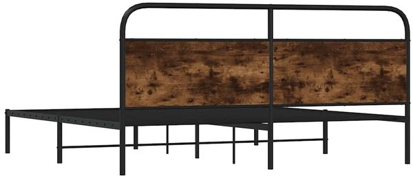 vidaXL Metallbett ohne Matratze Räuchereiche 200x200 cm 3318633 Bild 7
