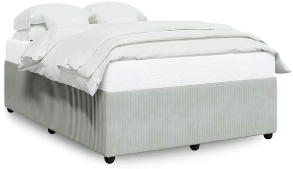 Doppelbett, Bettgestell Modernen ohne Matratze Hellgrau 160x200 cm Samt d2521e