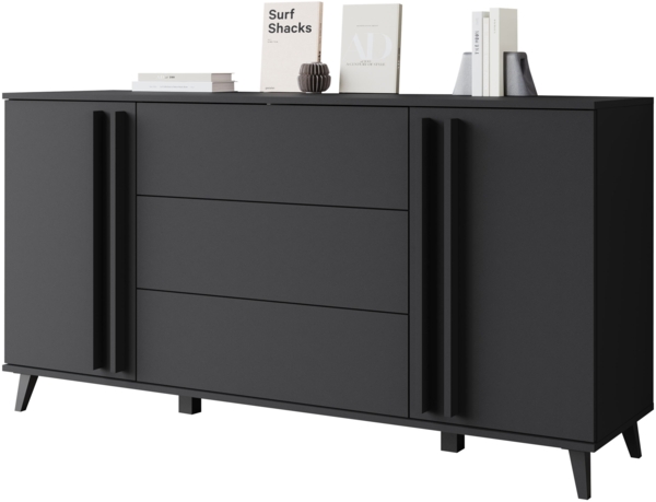 Kommode Hailea 150 (Farbe: Schwarzer Graphit)