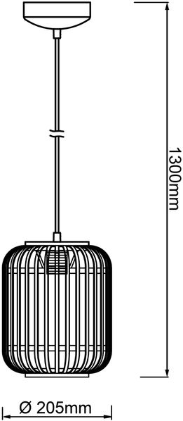Brilliant Leuchten No. 93777-76 Woodrow Pendelleuchte 1-flammig holz dunkel schwarz E27