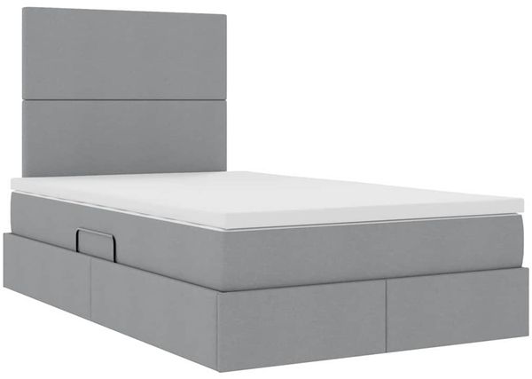 vidaXL Bett mit Stauraum und LED Hellgrau 120 x 200 cm Polyester 3372345 Bild 6