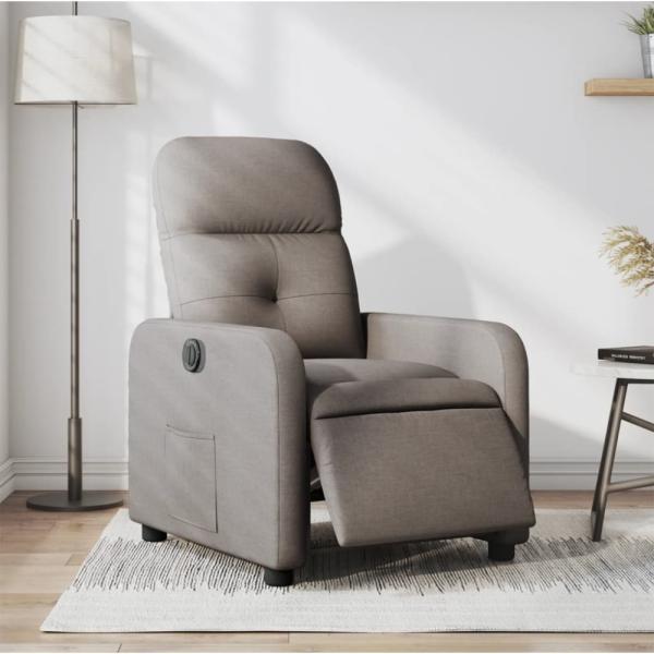 vidaXL Relaxsessel Elektrisch Taupe Stoff 3206784