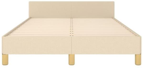 vidaXL Polsterbett mit hohem Kopfteil Stoff Creme 120x200 cm Bild 5