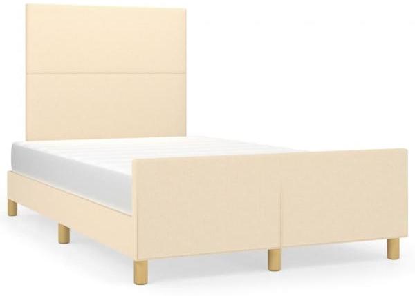vidaXL Polsterbett mit hohem Kopfteil Stoff Creme 120x200 cm Bild 9