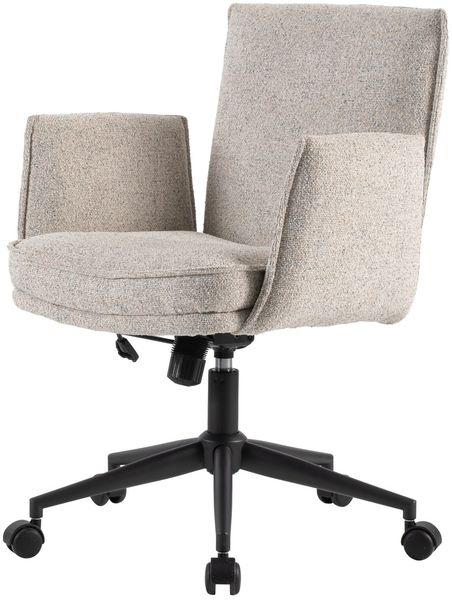 Venda 'HERMINE' Bürodrehstuhl, Webstoff creme, 63 x 95.5 x 65.5 cm, mit Wippfunktion, 140 kg belastbar