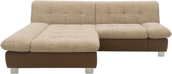 DOMO collection Ecksofa 100031 234x157 cm, kompakt, komfortabel & bequem, L-Form, whlw. mit Bettfunktion und Armteilverstellung