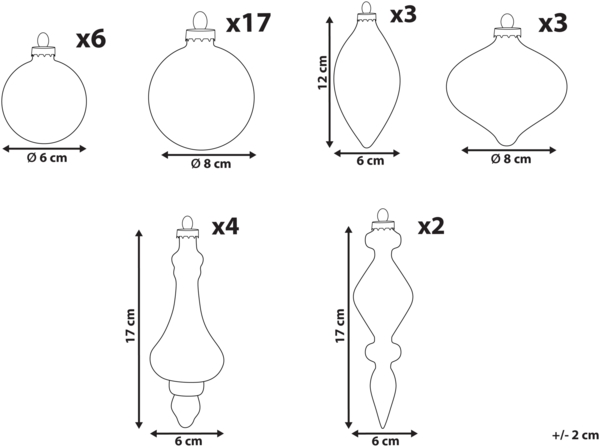 Weihnachtskugel 35er Set ICEDROP Glas Blau Gold Bild 2