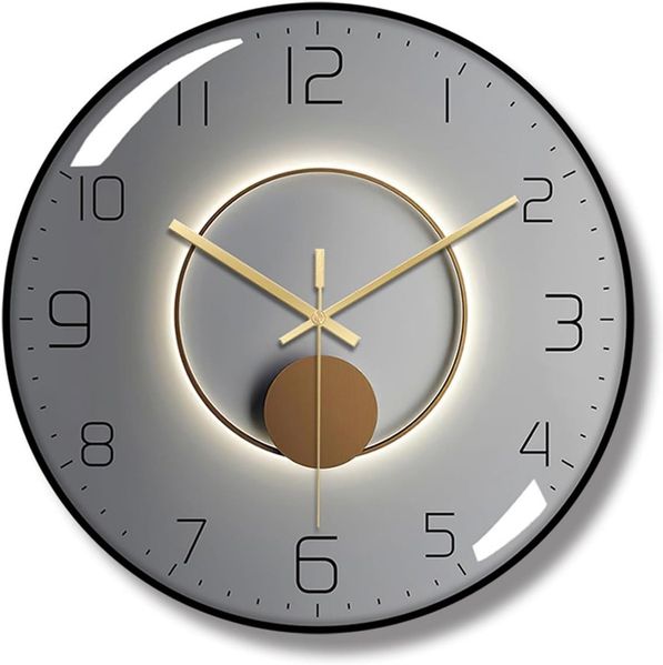 Wanduhr, Glas, Grau