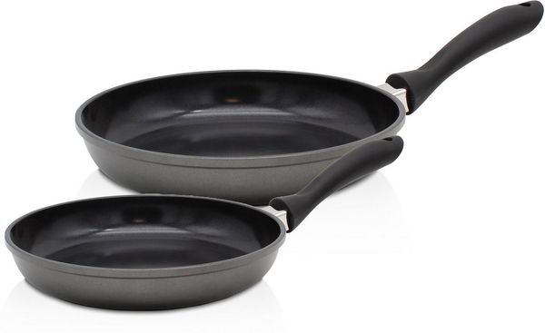 Krüger Pfannen-Set Aluguss Pfannenset Potsdam, 2 tlg, Aluminiumguss (Set, 2-tlg, 1x Bratpfanne Ø 20 cm, 1x Bratpfanne Ø 28 cm), für Induktions-Kochfelder geeignet