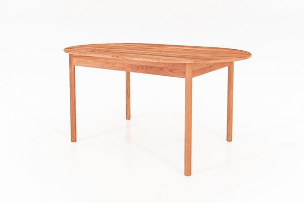 Esstisch Zola oval aus Kernbuche massiv 100x140 mit 1 Verlängerung bis 185 cm