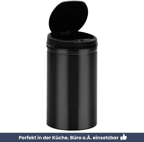 Sensor Mülleimer Küche 40L Schwarz - Automatik Bewegungssensor Klemmring | Smarter Abfalleimer mit Deckel Müllbehälter Kücheneimer Bild 6
