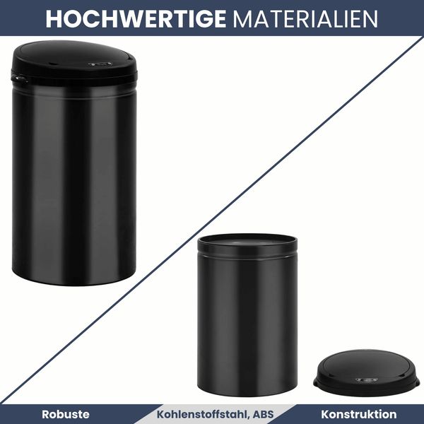 Sensor Mülleimer Küche 40L Schwarz - Automatik Bewegungssensor Klemmring | Smarter Abfalleimer mit Deckel Müllbehälter Kücheneimer Bild 4