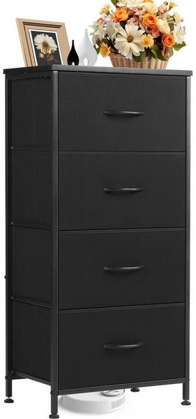IDEASY Schubkastenkommode Frisiertisch, Schlafzimmerschrank-Organizer mit 4 Stoffschubladen (95×45×30cm rutschfester und wasserdichter Kleiderschrank mit Griffen), Flurschubladenschrank zur Kleideraufbewahrung,Kleiderschrank-Organizer