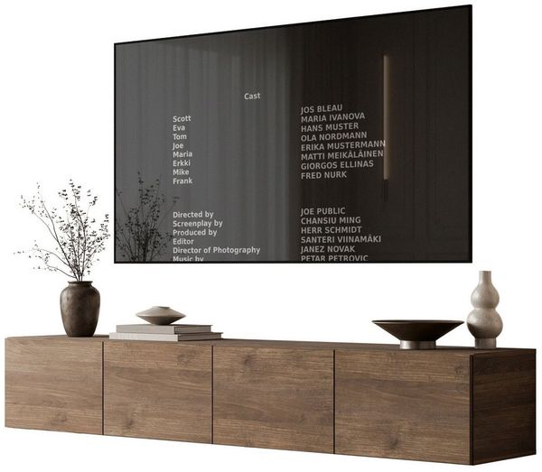 Lookway TV-Schrank COLGANTE Nussbaum 200 cm hängend (2x TV- Schrank) Breite: 200 cm