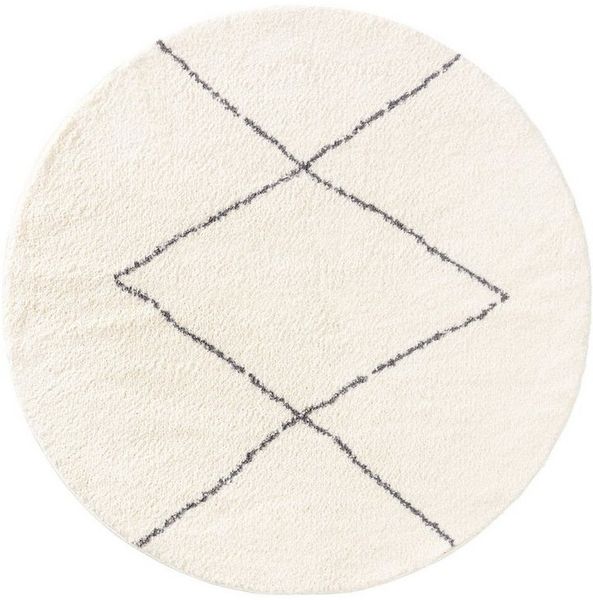 benuta Hochflor-Teppich Benno, rund, Höhe: 21 mm, Kunstfaser, Berber, Ethno-Style, Wohnzimmer