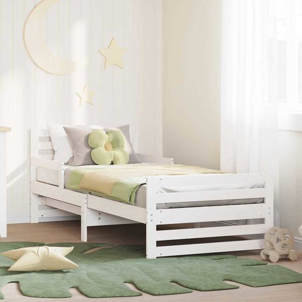 vidaXL Bettrahmen mit Kopfteil Weiß 80 x 200 cm Holzwerkstoff 877207