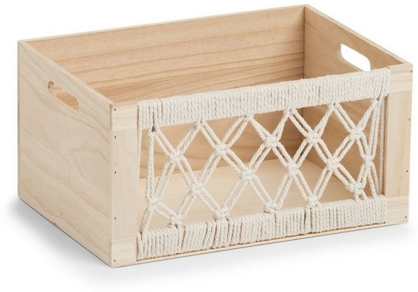 Zeller Present Aufbewahrungskorb Aufbewahrungskiste "Boho, Holz, 35 x 25 x 18 cm Bild 1