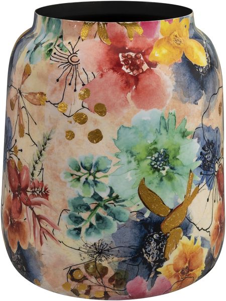 Ter Steege Blumentopf-Dekorative Vase Metall Mehrfarbig D 21 cm H 24 cm