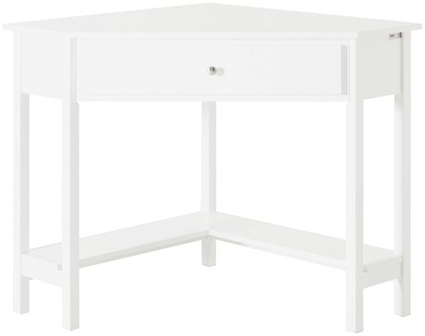 SoBuy FWT31-W Schreibtisch, MDF, Lackiert, Weiß, 76 x 76 x 76 cm