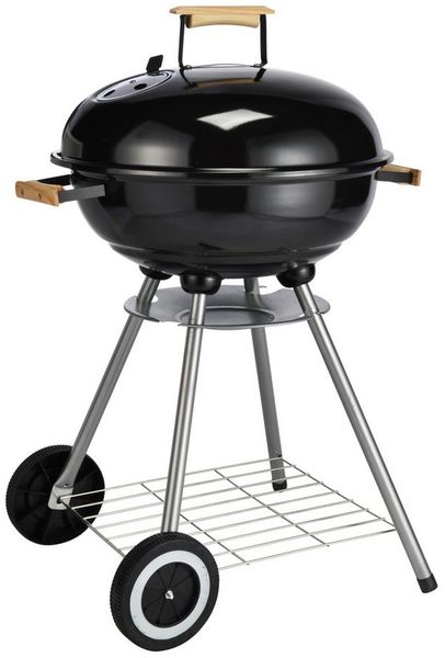 XXL Kugelgrill mit Räder Edelstahl Holzkohlegrill Ø48cm, H 79cm, Art. 60197