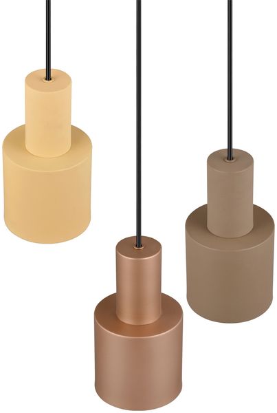 Cluster Pendelleuchte AGUDO 3-flammig Metall Coffee Töne, Ø 37cm Bild 10