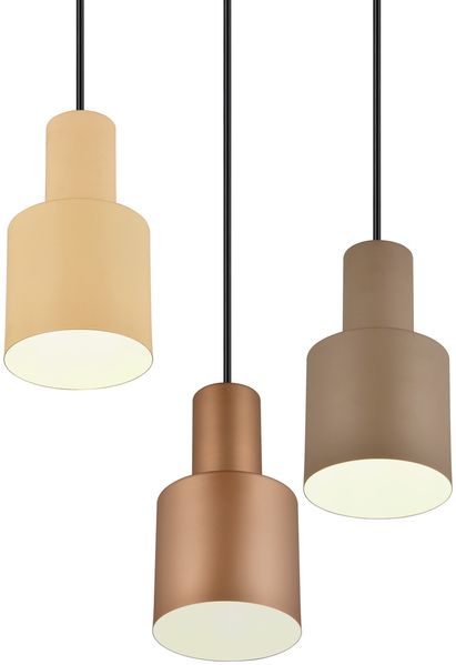 Cluster Pendelleuchte AGUDO 3-flammig Metall Coffee Töne, Ø 37cm Bild 8