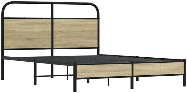 vidaXL Bettgestell ohne Matratze 135x190 cm Sonoma-Eiche Holzwerkstoff 4100409 Bild 3