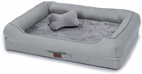 RAIKOU Hundematte Hundebett mit Abnehmbarem Kissen, Schlafplatz Hundesofa Tierbedarf, 100% Polyester, gepolstertes waschbares, mit Hundekissen