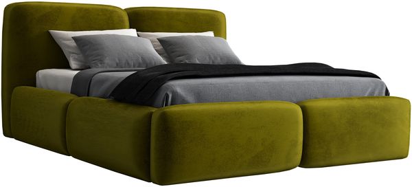 Polsterbett OLKE 120x200 ohne Matratze mit Bettkasten und Lattenrost. Farbe: Olive 9 Bild 4