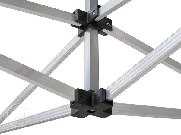 3x3 m Faltpavillon PROFESSIONAL Alu 40mm, Seitenteile mit Sprossenfenstern, blau Bild 4