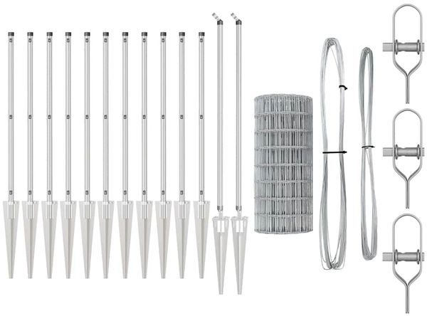 vidaXL Outdoor Euro Zaun mit Spitzen 10 x 1 m Verzinkter Stahl Silber 3350727 Bild 5