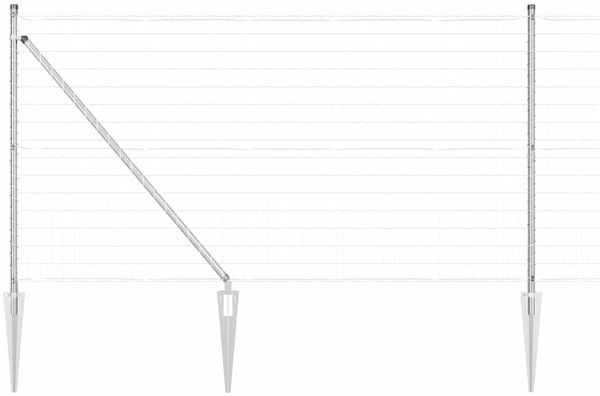 vidaXL Outdoor Euro Zaun mit Spitzen 10 x 1 m Verzinkter Stahl Silber 3350727 Bild 2