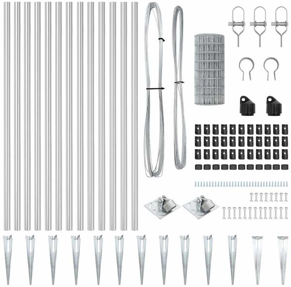 vidaXL Outdoor Euro Zaun mit Spitzen 10 x 1 m Verzinkter Stahl Silber 3350727 Bild 6