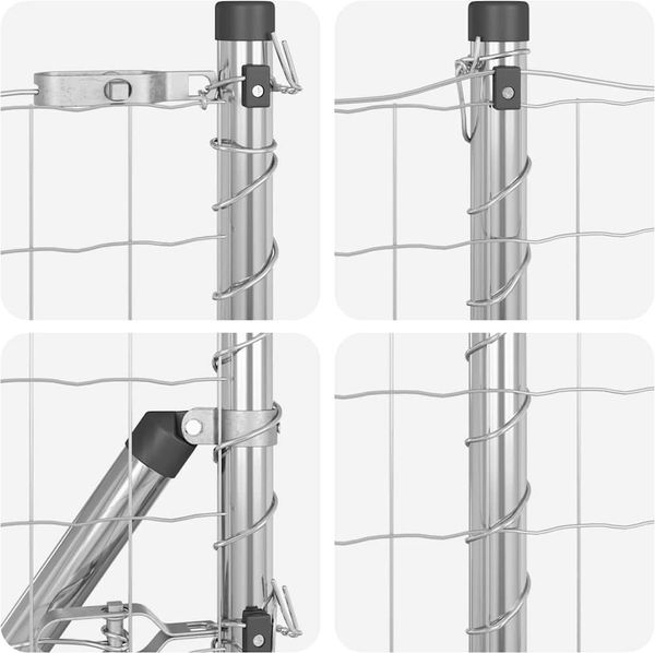 vidaXL Outdoor Euro Zaun mit Spitzen 10 x 1 m Verzinkter Stahl Silber 3350727 Bild 8