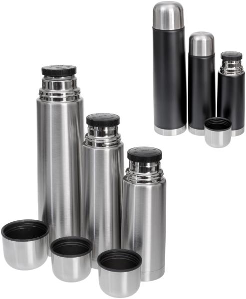 Isolierflaschen-Set 3-teilig Edelstahl 0,35 Liter,0,5 Liter und 1 Liter