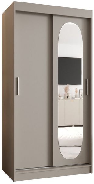 MOEBLO Schwebetürenschrank ROSALIA (Moderner Kleiderschrank mit Spiegelfront, Viel Stauraum, BIMAK Schiebesystem, In 5 Farben & 6 Größen, Schrank Garderobe Schiebtüren Schlafzimmer) 100 /120/150/180/200/250x200x62 cm